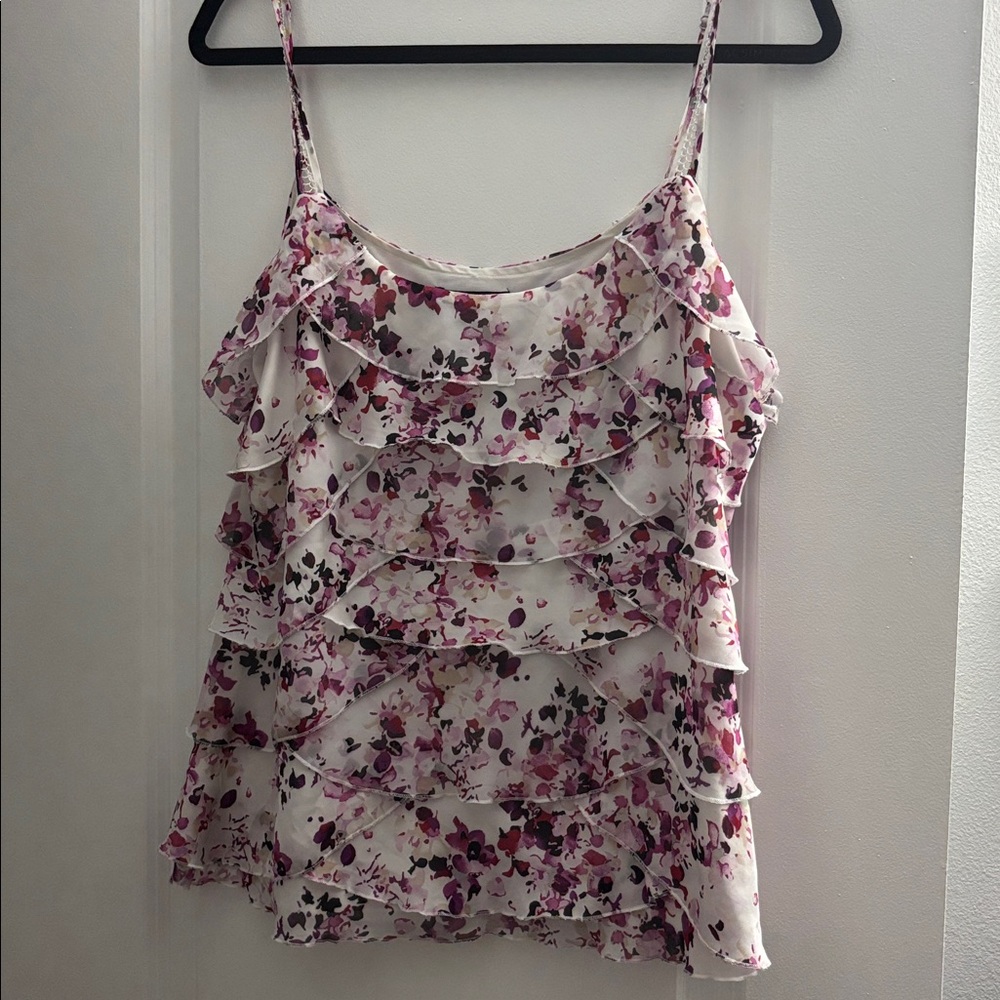 White House Black Market Floral Blouse Gently loved